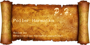 Poller Harmatka névjegykártya